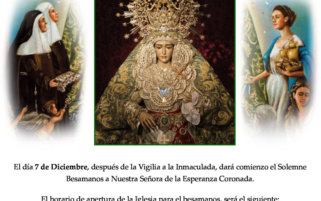 HORARIOS BESAMANOS A NTRA. SRA. DE LA ESPERANZA CORONADA 2019