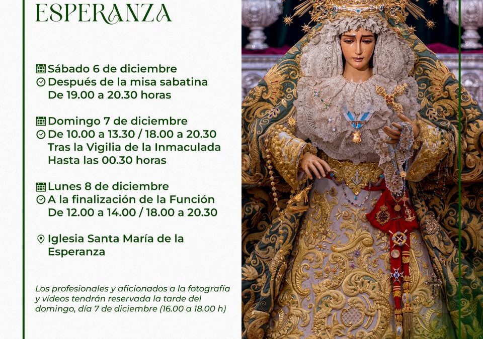 HORARIOS BESAMANOS A NTRA. SRA. DE LA ESPERANZA